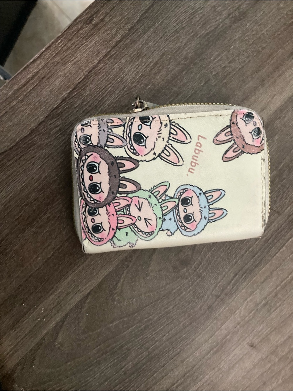 Labubu Cream Bunny Print Zip Wallet